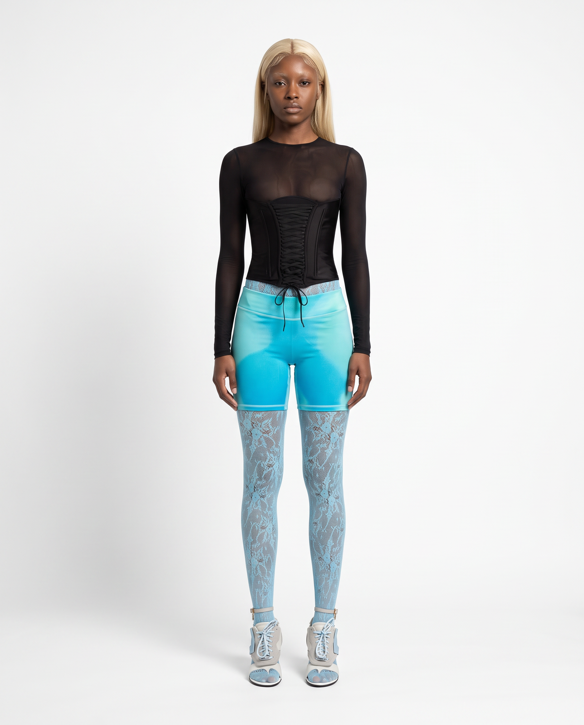 Aqua Biker Shorts