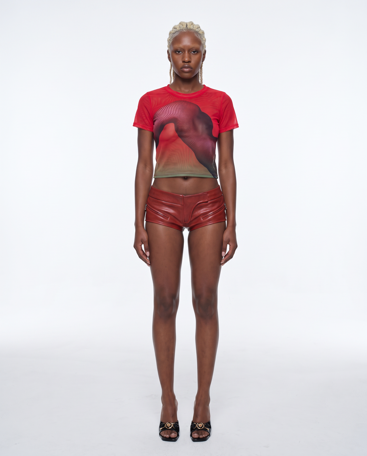 Carmine Mesh Top