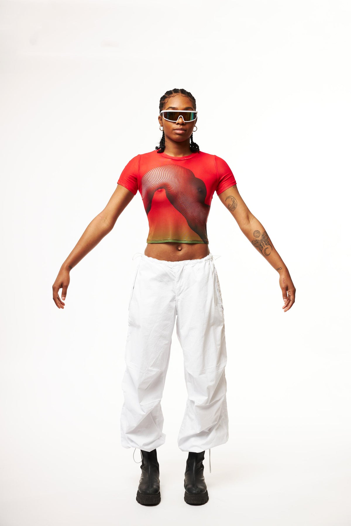 Carmine Mesh Top